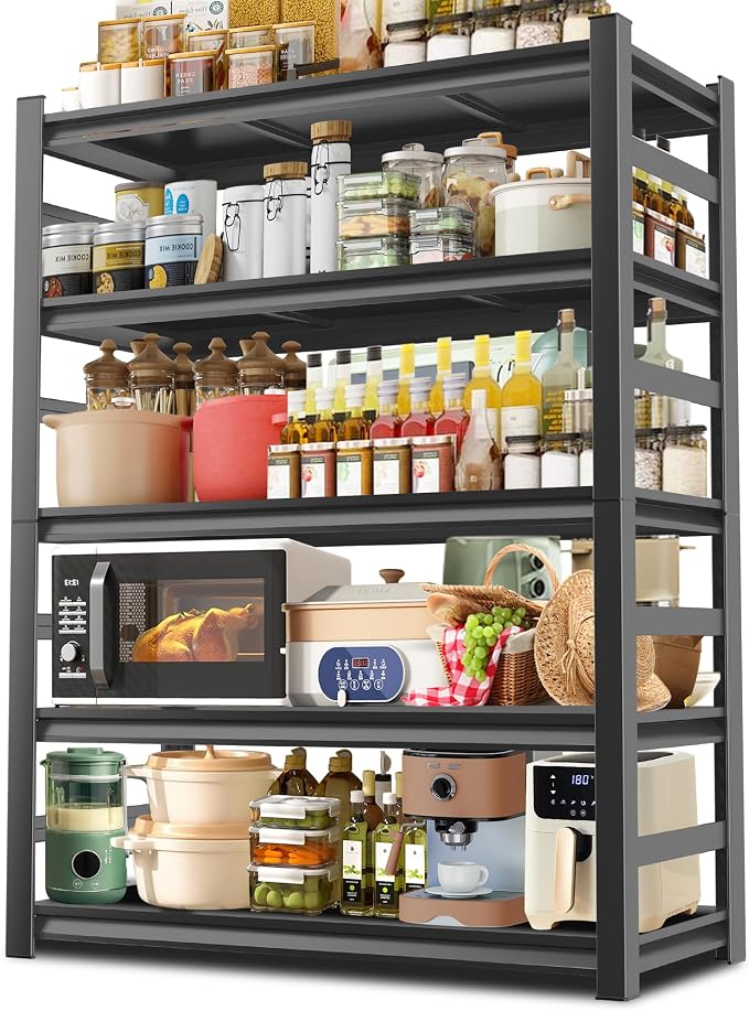 2500LBS Heavy Duty Metal Shelving Unit, 5-Tier Adjustable Kitchen Storage by Buynow