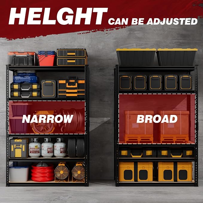 Heavy Duty Garage Shelving, 5-Tier Garage Storage Shelves, 2025LBS Storage - Image 6