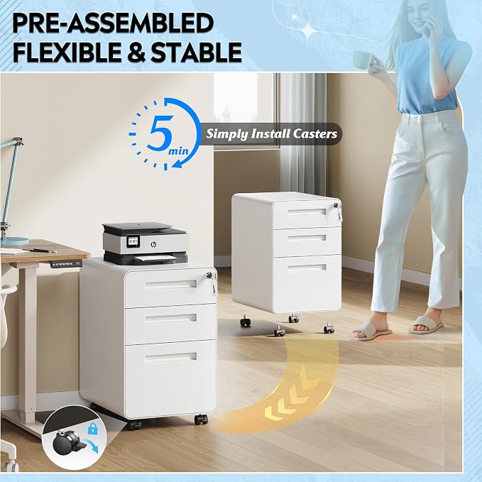 DEVAISE 3-Drawer Metal File Cabinet - Image 6