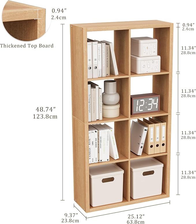 Cube Storage Organizer Bookcase, Decorative 11 inch Open Back Cubical Shelf - Image 3