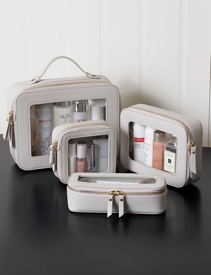 Popvibe Clear Makeup Bag Travel Cosmetic Case Transparent Toiletry Bag - Image 7
