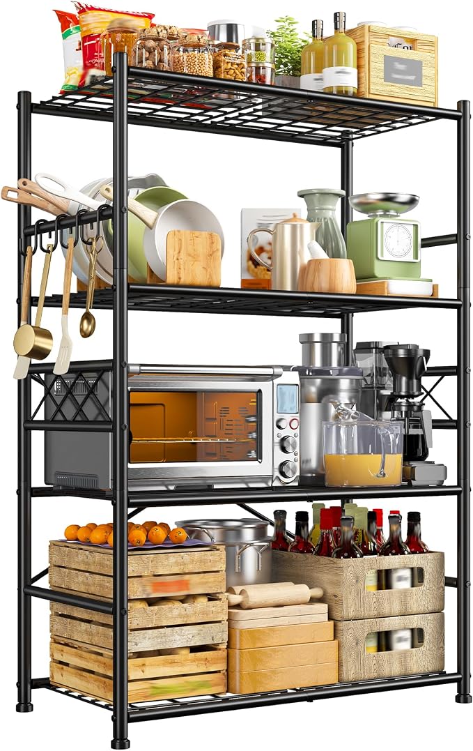 Storage Shelves 4-Tier Large Capacity Metal Shelving by Durayloly