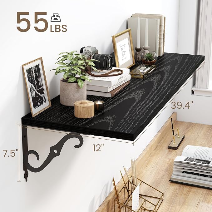 Fun Memories 40 Inch Floating Shelves Wall Mounted, 12 Inch Deep Wall Shelves - Image 3