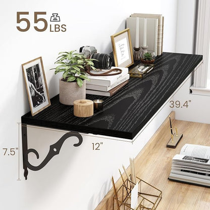 Fun Memories 40 Inch Floating Shelves Wall Mounted, 12 Inch Deep Wall Shelves - Image 3