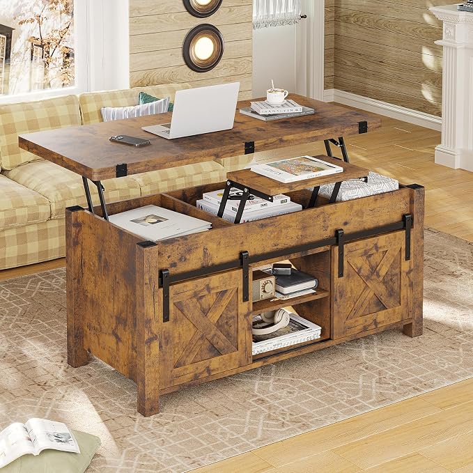 SEDETA Lift Top Coffee Table, 4 in 1 Convertible Coffee Tables - Image 7