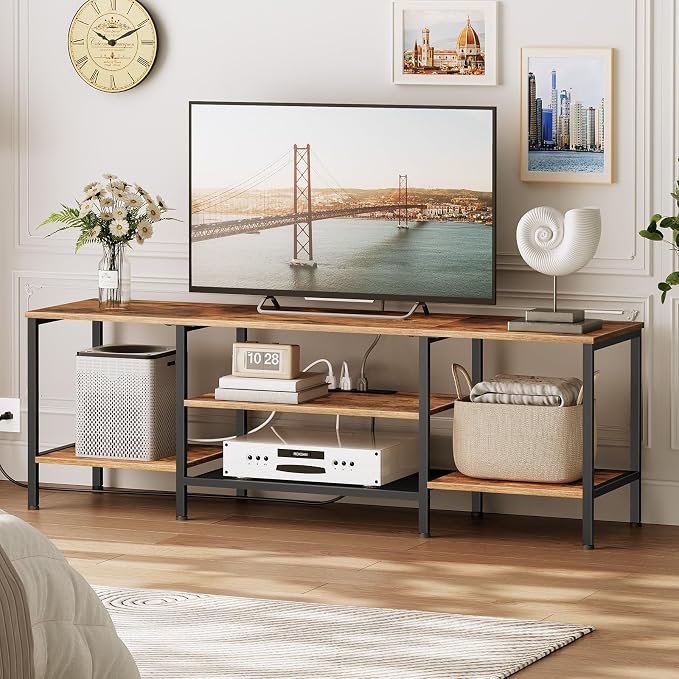 HOOBRO TV Stand with Power Outlets to 75 Inches, TV Console Table with Open - Image 7