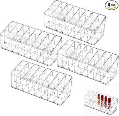4 Pcs Perfume Organizer, 24 Slots Clear Acrylic Lipstick Organizer, Perfume by Unknown