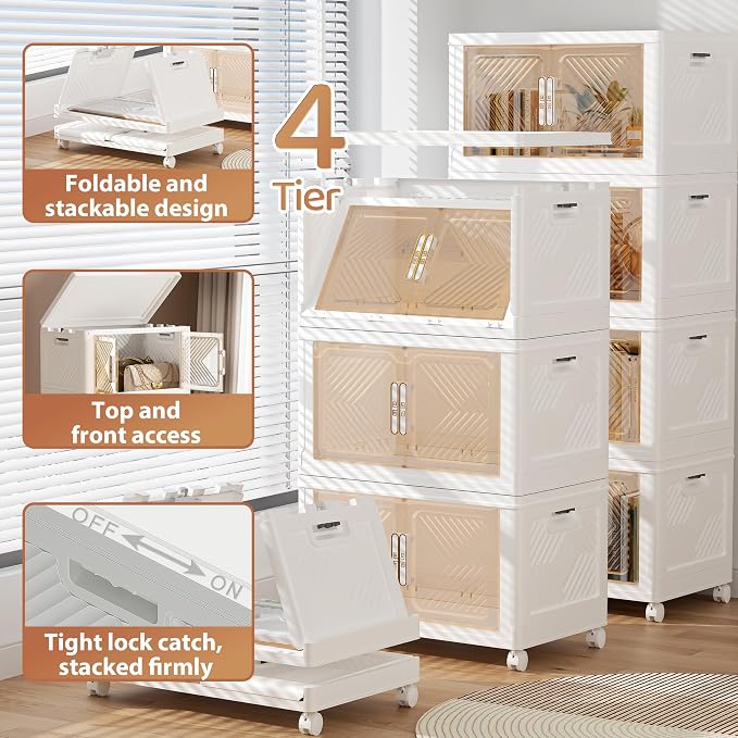 Storage Bins with Lid 120QT, Stackable Storage Containers with Wheels and - Image 6
