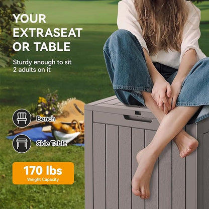 Outdoor Storage Box, Resin Deck Boxes Outdoor Waterproof - Image 5