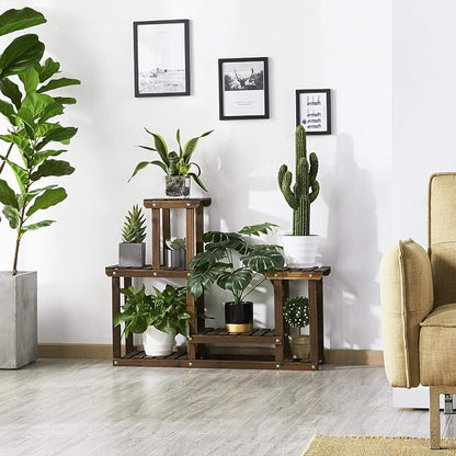 Tiered Wooden Plant Stand Corner Flower Pot Holder Multi Level Planter Display - Image 6