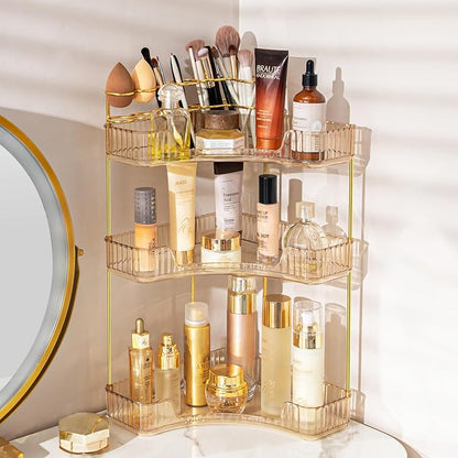 Upgraded 3-Tier Corner Bathroom Countertop Organizer – Spacious Storage by SHUANGQING