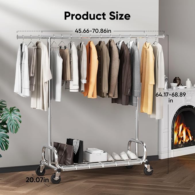 HOKEEPER Clothing Racks Heavy Duty Clothes Rack Adjustable Garment Rack - Image 7