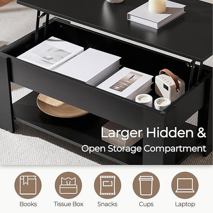 Yaheetech Wooden Coffee Table, Lift Top Coffee Table - Image 6