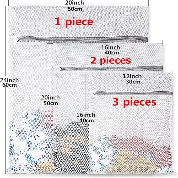 Mesh Laundry Bags for Delicates, Durable Zipper Wash Bags for Delicates - Image 2
