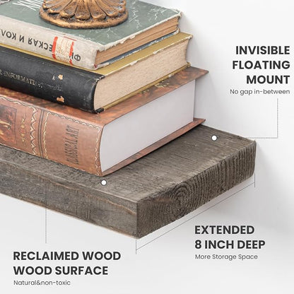 Floating Shelves Reclaimed Barnwood - Image 4