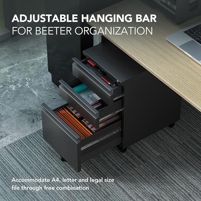 FLEXISPOT 3-Drawer Mobile File Cabinet - Image 3