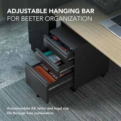 FLEXISPOT 3-Drawer Mobile File Cabinet - Image 3