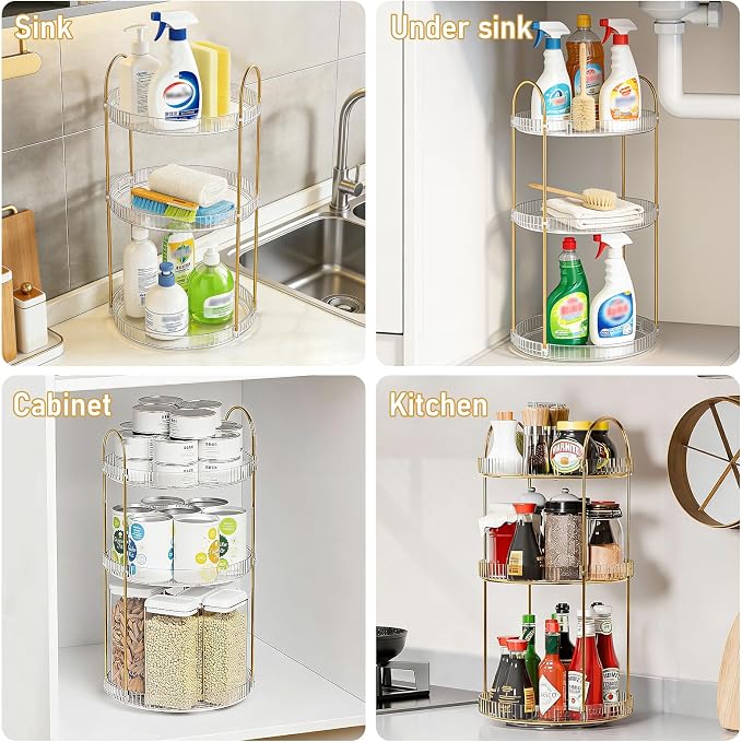 Anyoifax 360° Rotating Makeup Organizer 3 Tier Large Capacity Perfume Skincare - Image 7