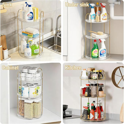 Anyoifax 360° Rotating Makeup Organizer 3 Tier Large Capacity Perfume Skincare - Image 7