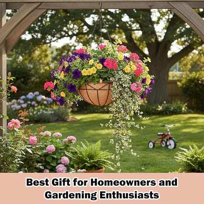 4 Pack 14 inch Wire Hanging Planter Basket - Image 5