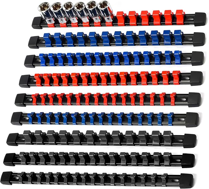Socket Organizer Drive ABS Tools-Socket Holder, 3/8-Inch x 45 Clips, 1/2-Inch x by Reniteco