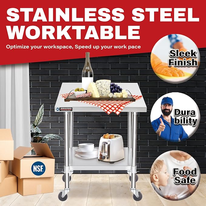 DuraSteel 30x30 NSF Stainless Steel Cart - Image 2