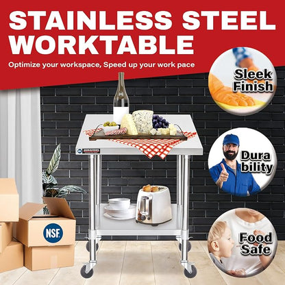 DuraSteel 30x30 NSF Stainless Steel Cart - Image 2