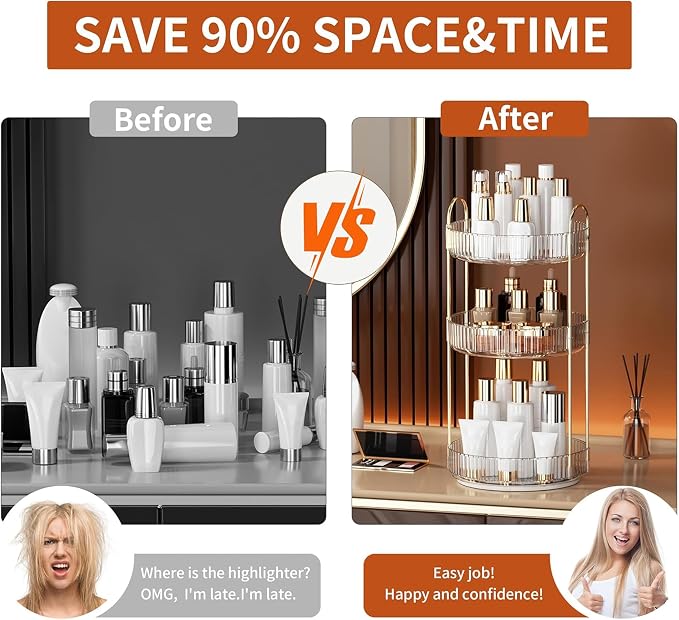 YCIA&DONE 360 Rotating Makeup Organizer and Storage - Image 8