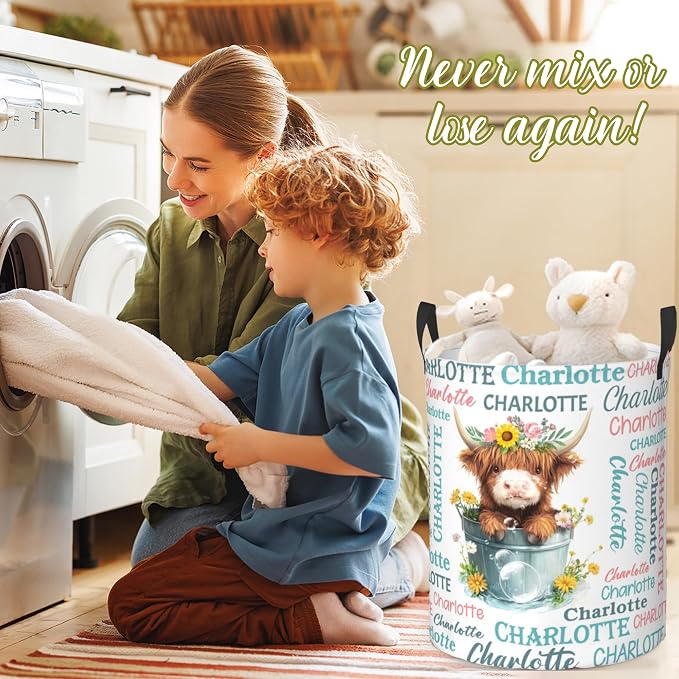 Custom Name Laundry Hamper, Personalized Laundry Baskets - Image 7