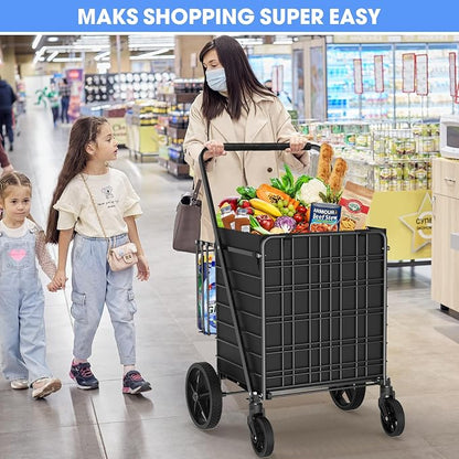 450lbs Capacity Shopping Cart, Upgrade Huge Grocery Cart on Wheels | Heavy Duty - Image 7