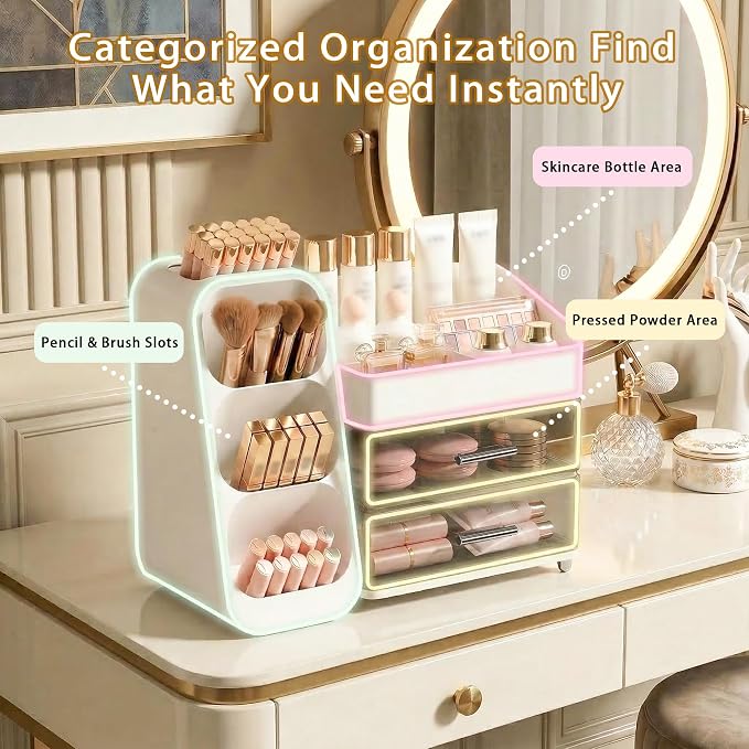 Large Capacity Makeup Organizer Countertop - Image 4
