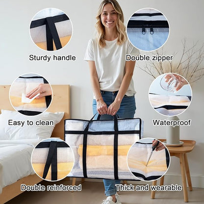 6 Pack Clear Blanket Storage Bags - Image 3