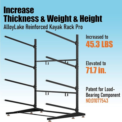 Kayak Storage Rack, Heavy-Duty Outdoor Canoe Rack, Reinforced, and Enhanced - Image 3