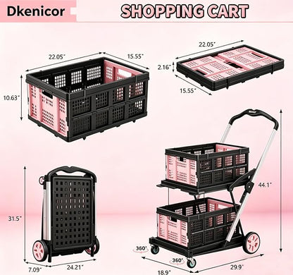 Collapsible Shopping Cart, 8-in-1 200LBS Multi Functional Utility Cart - Image 8