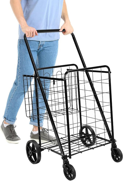 Amazon Basics Foldable Collapsible Shopping Utility Cart - Image 4