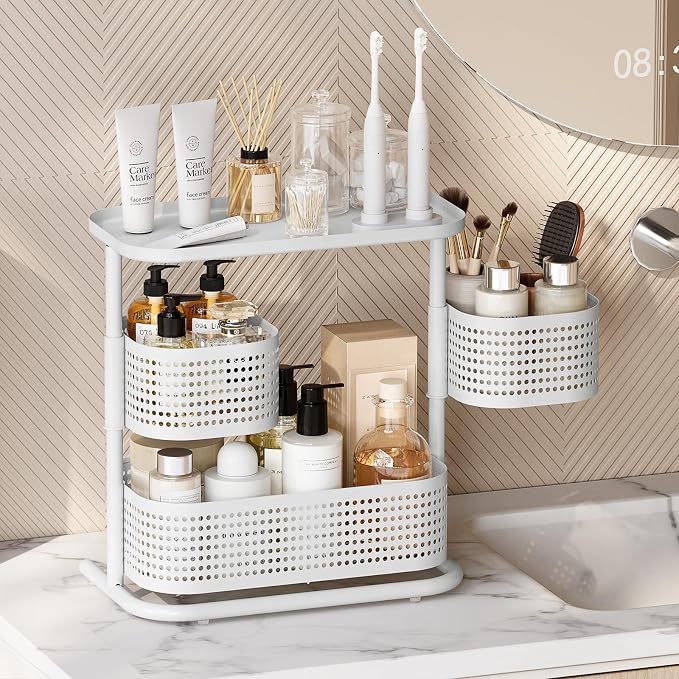 KINGRACK 3-Tier Rotating Bathroom Organizer, Countertop Vanity Tray, Spice Rack - Image 8