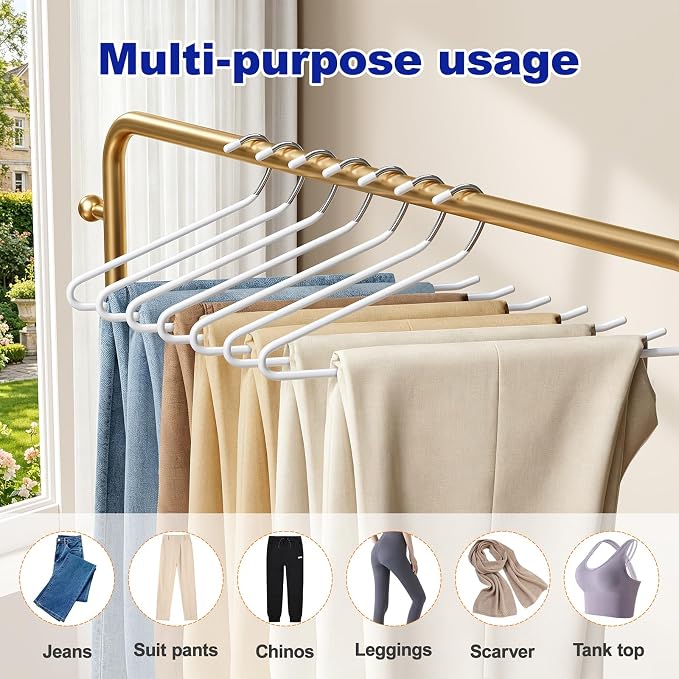 30 Pack Open Ended Metal Pant Hangers, Space Saving Non Slip Clothes Hangers - Image 7