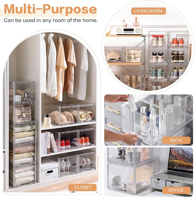 DILIBRA 2 Packs Plastic Stackable Storage Organizer Bins - Image 8