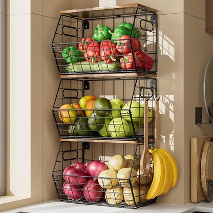 Delamu Stackable Metal Fruit Basket - Image 2