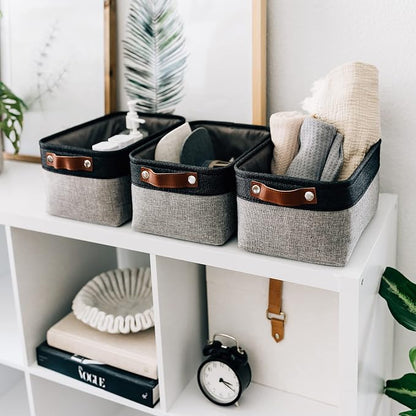 OrganiHaus Small Fabric Storage Baskets - Image 4