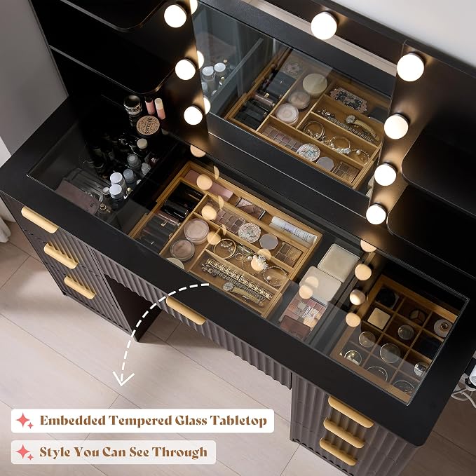 AMERLIFE 47.2" Fluted Vanity Desk - Image 6