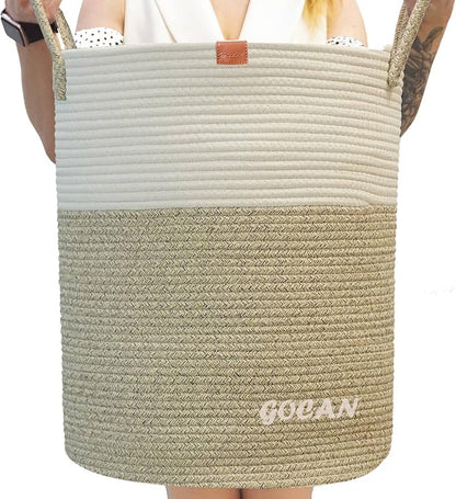 large tall sturdier Laundry Hamper Basket Woven Storage Baskets by GOCAN