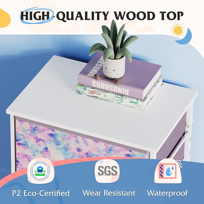 WLIVE Dresser with 4 Drawers, Storage Tower, Organizer Unit, Fabric Dresser - Image 6