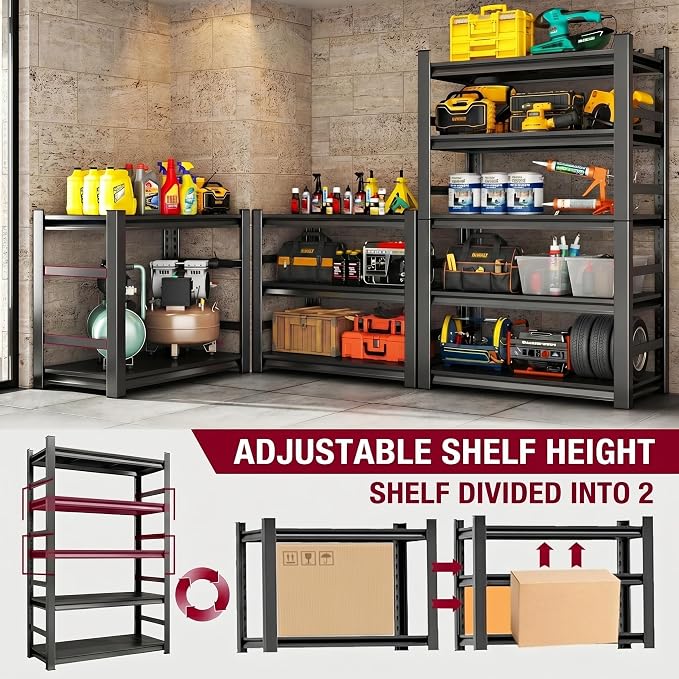 Garage Shelving, 3000 LBS Heavy Duty Metal Storage Shelves - Image 7