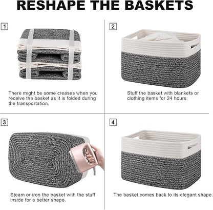 4 Pack Storage Baskets for Organizing, Woven Baskets for Shelves - Image 6