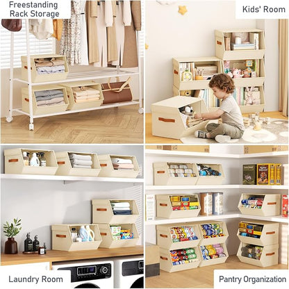 Stackable Closet Organizers and Storage Bins, Open Front Closet Shelf Organizer - Image 7