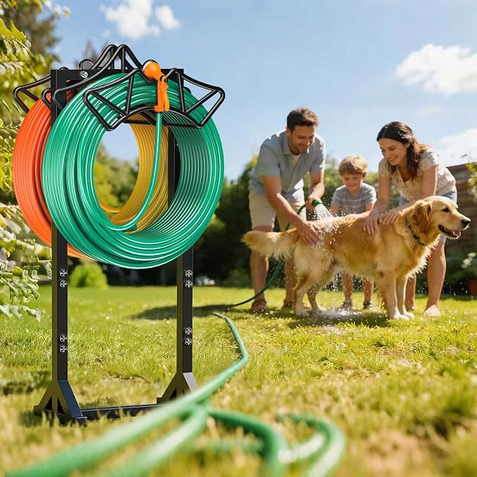 Garden Hose Holder Holds 2 * 160Ft Hoses, Heavy-Duty Freestanding Hose Holder - Image 9