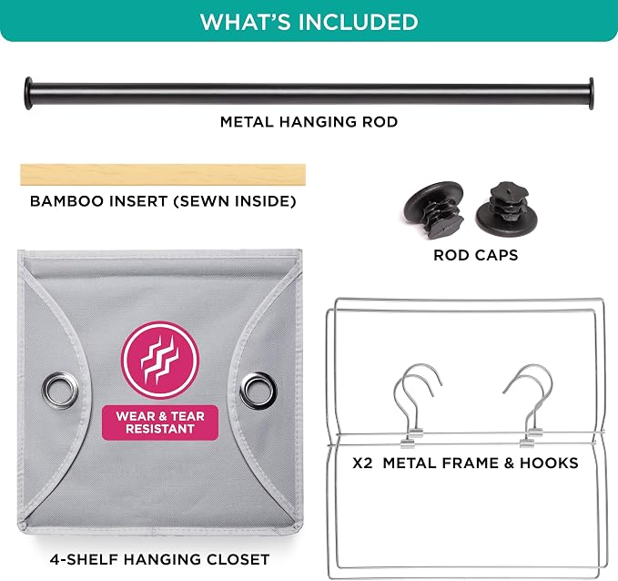 HOLDN’ STORAGE Hanging Closet Organizer - Image 4