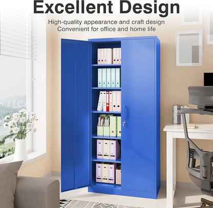 SISESOL Blue Metal Storage Cabinet - Image 9