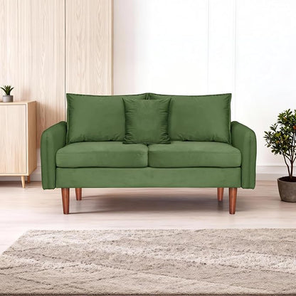56.1" Round armrest Velvet Loveseat Sofa, mid-Century Modern Style, Luxurious - Image 6